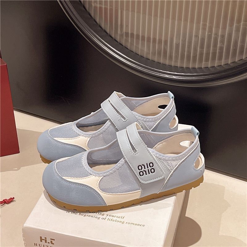Soft-soled mesh women's new summer versatile casual sports board shoes flat Mary Jane shoes