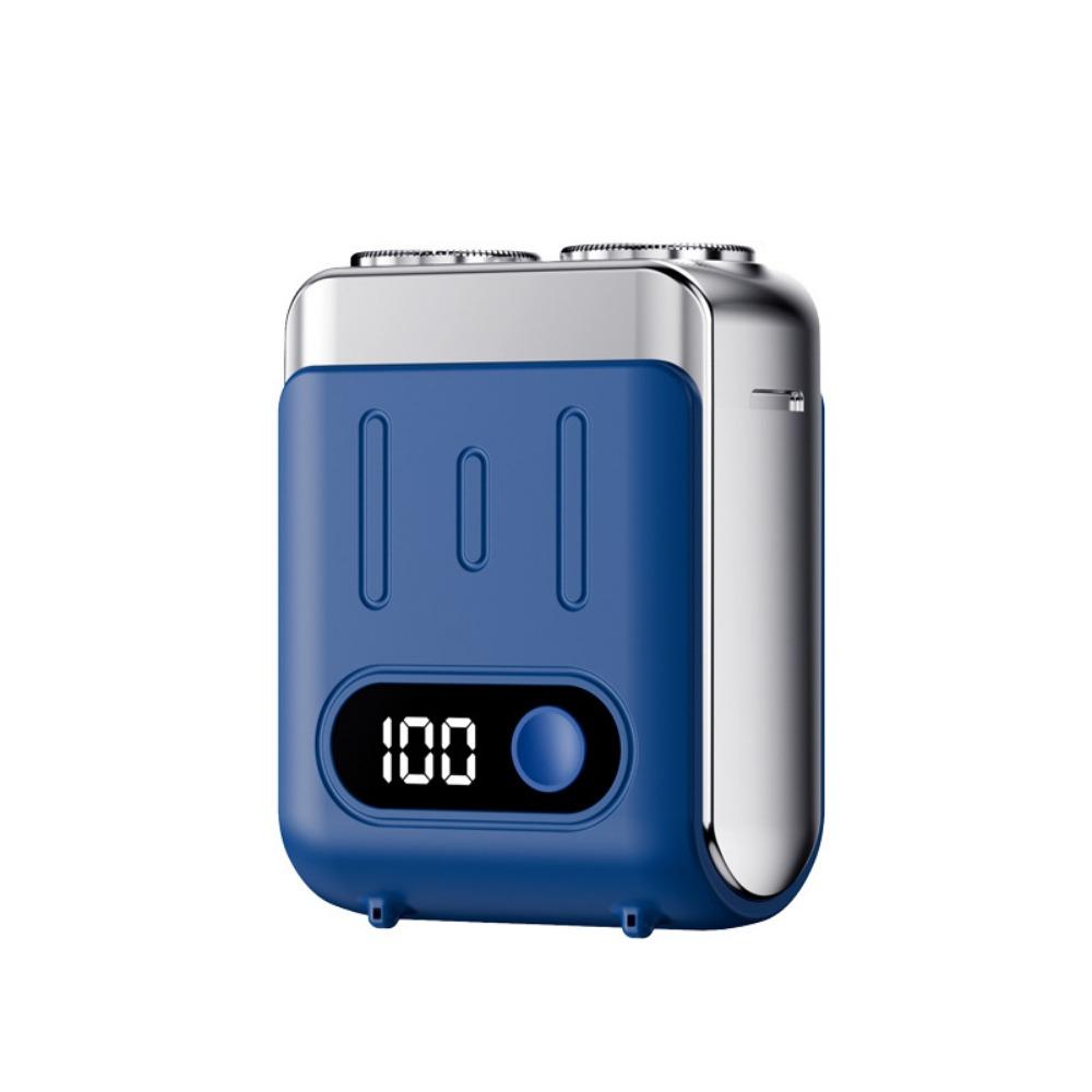 Rechargeable Electric Shaver Dual Head Men's Beard Trimmer Mini Rotary Razor  Travel