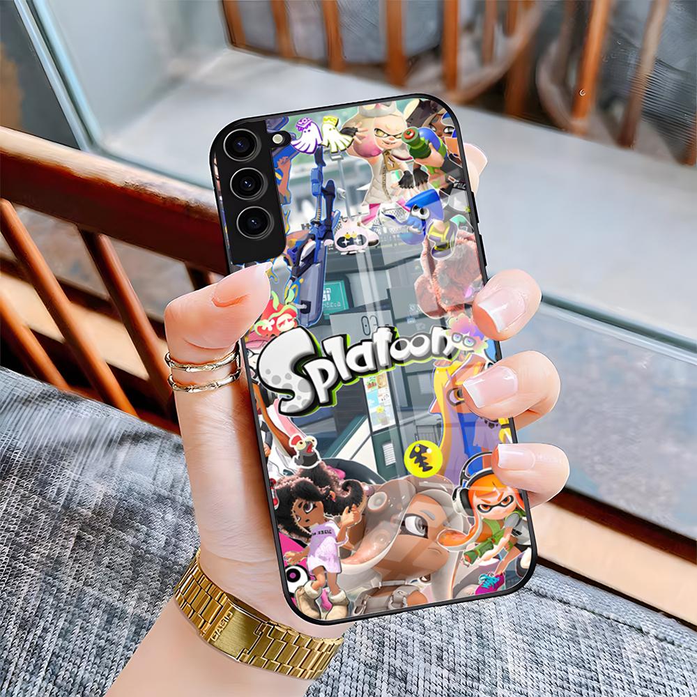 Spiel S-Splatoon Handyhülle Für Samsung A25 A13 A33 5G A54 A36 A35 A56 A52 A14 Stoßfeste Glasabdeckung