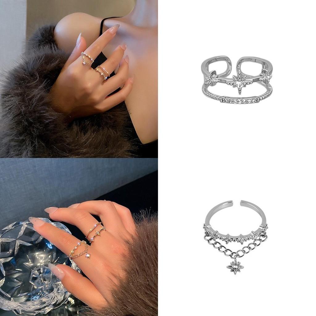 Ring Starry Stylish With Adjustable Opening Inspired By Fashion Japanese