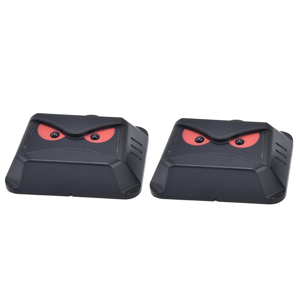 2pcs Animal Repeller Red LED Strobe Lights Waterproof Design Solar Automatic Charging ABS Housing