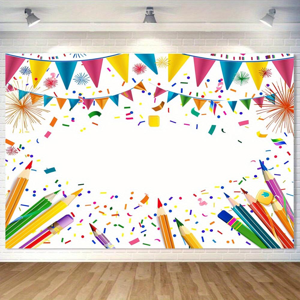 Welcome To School Banner - Polyester Welcome Back To School Photo Pavilion Background - First Day of School Decoration Supplies
