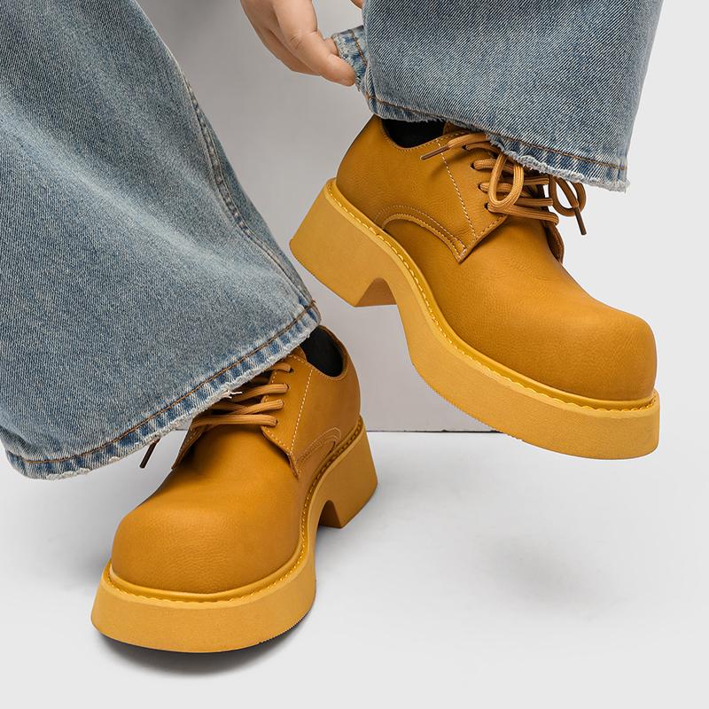 Trendige Herrenschuhe mit dicker Sohle zum Schnüren Luxus-Designer Minimalistischer Stil Party Alltag Arbeit Büro 38-46 Schuhe Heißer Verkauf