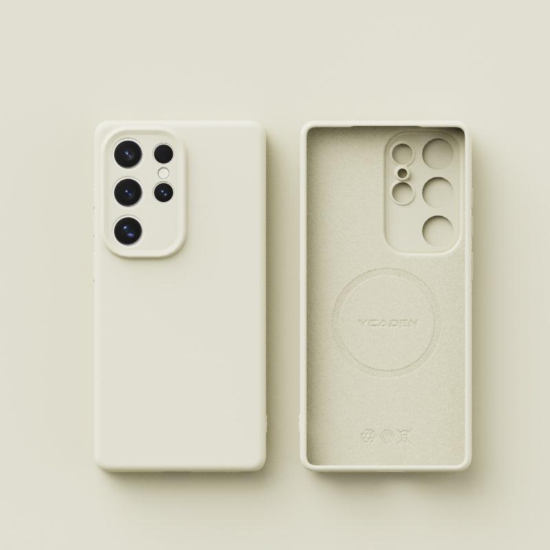 New Samsung S25ulta Liquid Silicone Suitable for S24 Soft Shell Magnetic S23u Full Inclusive Anti Fall Mobile Phone Case Simple