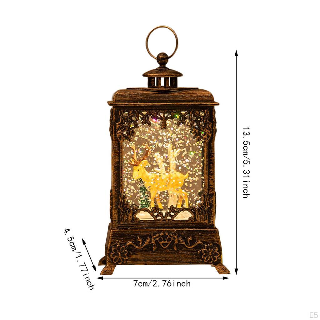 Christmas Snow Globe Lantern Christma Decoration Lighted for Holiday
