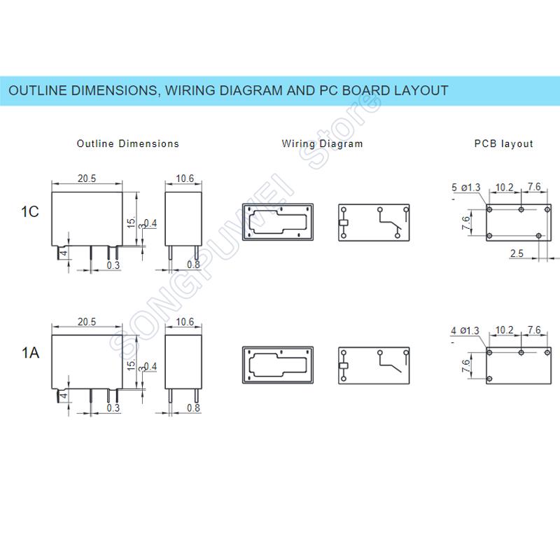 10Pcs/lot Relays 5V 12V 24VDC HF33F -005 012 024 -HS3 HSL3 4Pin / ZS3 5Pin 5A 250VAC JZC-33F-005-HS3 HF33F-012-HS3 HF33F-024-ZS3 Relays 5