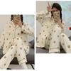 Double-Sided Velvet Fleece Pajama Set - Women's Long-Sleeve & Long-Pant, Cartoon Print, Warm Autumn/Winter Homewear