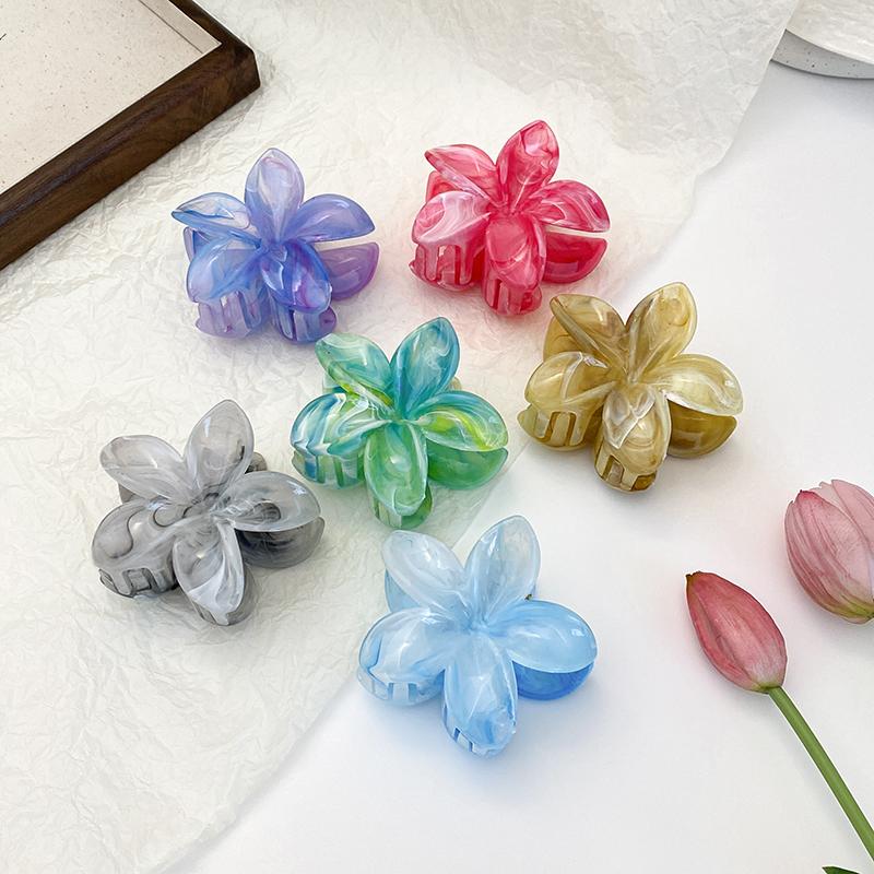 Nouă Modă Clip Gheară Floare Vopsită Halo pentru Păr Dulce și Proaspăt în Coc pentru Femei, Clip Mare Tip Rechin pentru Fată, Accesorii de Păr pentru Vacanță