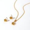 Titanium Steel Flower Rose Necklace Set for Women - Elegant, Durable, No-Fade Design