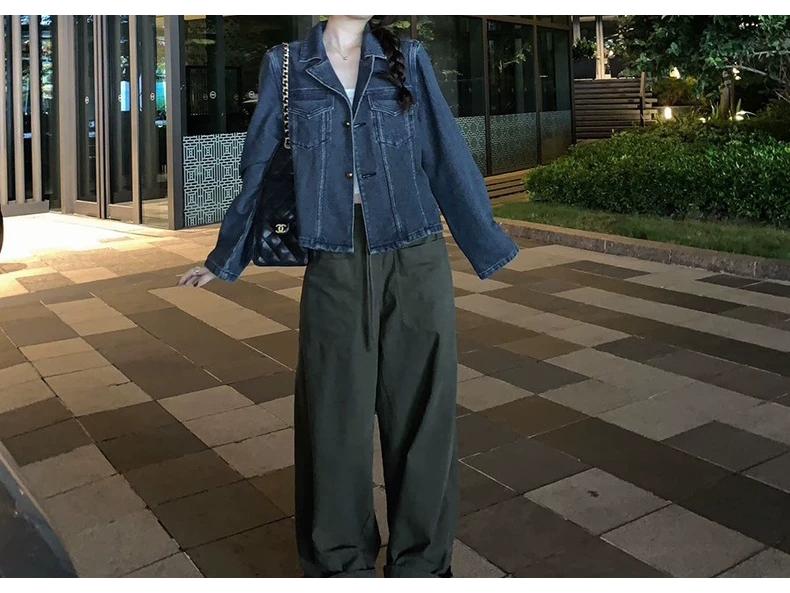 Blues Moment Retro Distressed Denim Jacket for Women, Early Autumn Korean Style