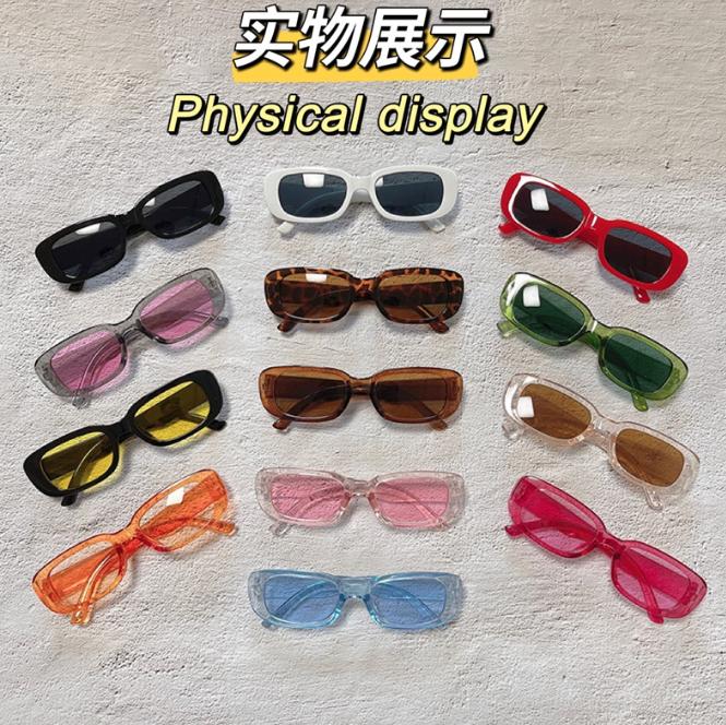 Rectangle Sunglasses for Women Men Trendy Y2k Retro 90s Sun Glasses UV400 Protection Cool Square Frame Sun Shades