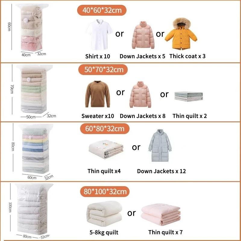 1-5pcs Cubic Vacuum Storage Bags Large Plastic Storage Bags for Storing Clothes Quilt Blankets Compression Empty Bag Packing Bag