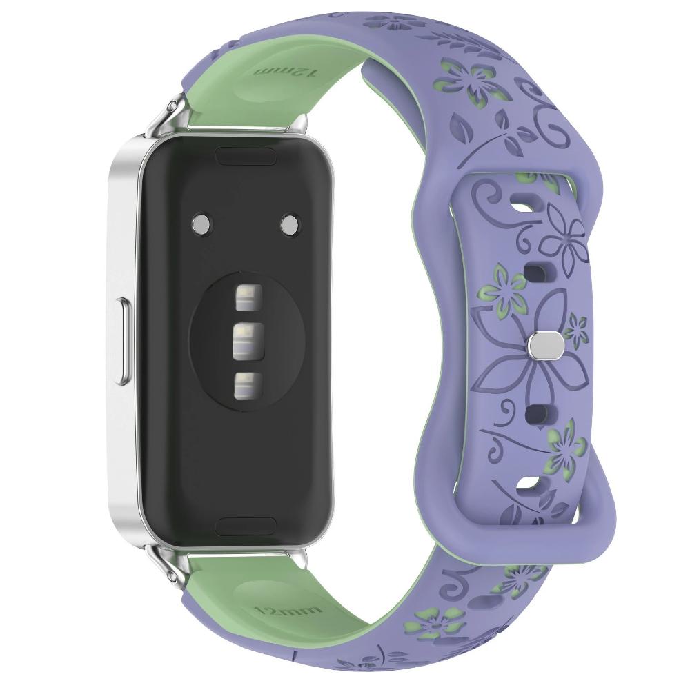 Women Silicone Flower 3D Engraved Strap for Huawei Band 10 9 8 Breathable Comfortable Bracelet Wristband for Huawei Fit4 Fit3 Fit2 Correa Accessories