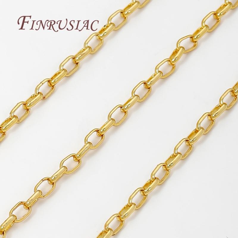 1 Meter 18K Gold Plated Brass Chain Necklaces Making Accessories,Decorative Chain For Jewellery,DIY Jewelry Chains Fittings