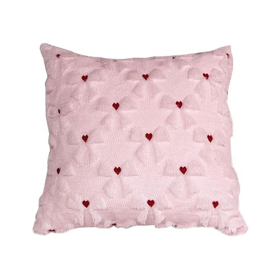 

Throw Pillowcase Bowknot Heart Pattern Valentine Day Decorative Throw Pillow Cover Sofa Chair Patio Car Pillow Cushion 45x45cm розовый