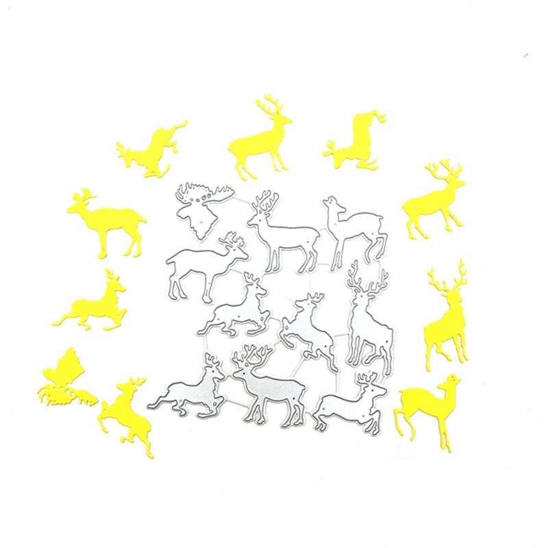 Reindeer Die Cuts Christmas Deer Metal Cutting Dies Cut Stencils for DIY Photo Scrapbooking Card Album Decorations