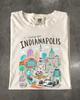 Indianapolis Indiana Graphic T-Shirt, Circle City Skyline and Racing Souvenir Tee
