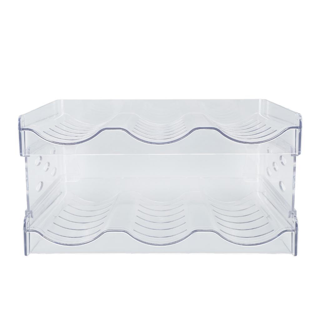 Stackable Water Bottle   Double Layer Transparent Plastic Desktop Cup Storage Rack for Kitchen Cabinet