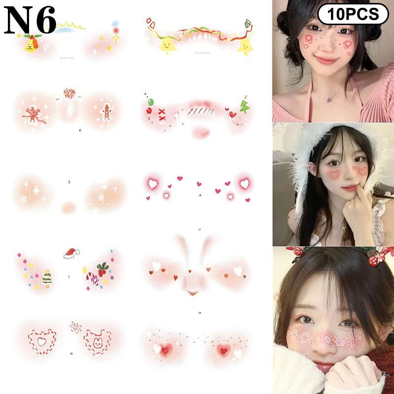 Christmas Face Sticker Corner Of Eyes Sticker Temporary Tattoos Body Art Party Self Adhesive Love Creative Cute Colorful Sweet