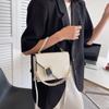 Buckle Trend Crossbody Bag Women PU Leather Square Shoulder Bag