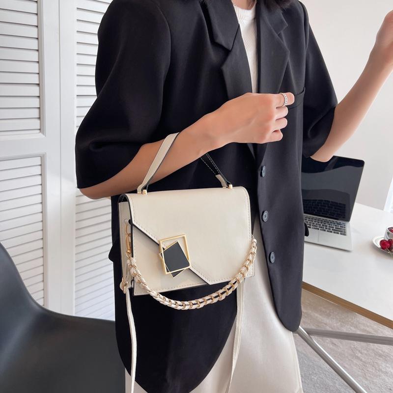 Buckle Trend Crossbody Bag Women PU Leather Square Shoulder Bag