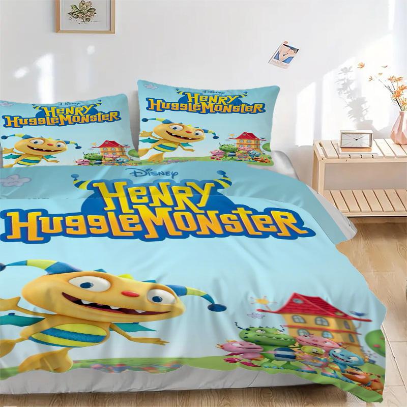 Monster Henry Bedding 3 Piece Set HD Print Duvet Cover Pillowcases for Teens Adult Bedroom Decoration Christmas Gift