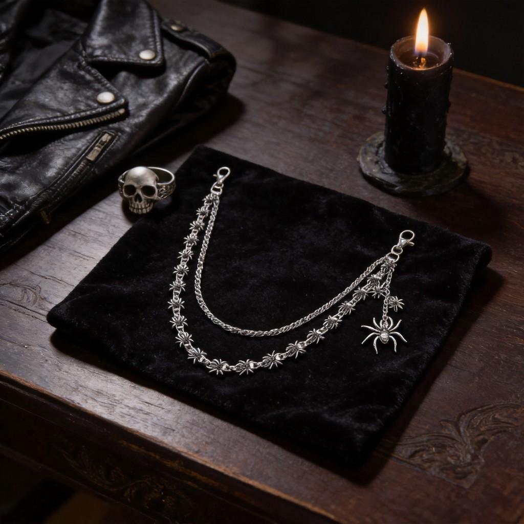 Gothic Dark Web Waist Chain For Men And Women Fashion Accessory With Tassels