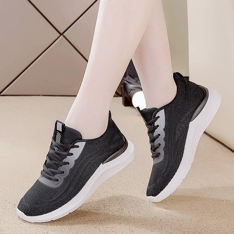 Whit Mesh Breathable Shoes for Women Summer Lace Up Woman Footwear Cotton Light Vulcanized Shoe Original Korean Walking Casual