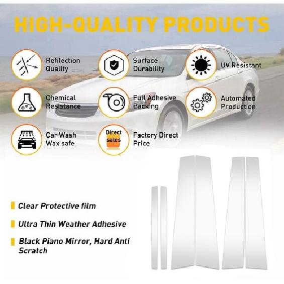 6Pcs Pillar Post For 2018- Honda Accord Door Trim Cover Car Auto Accessories