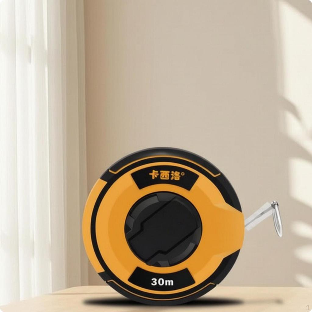 Disc Tape Measure with Metal Hook HandHeld Circular Measuring Ruler Compact Retractable