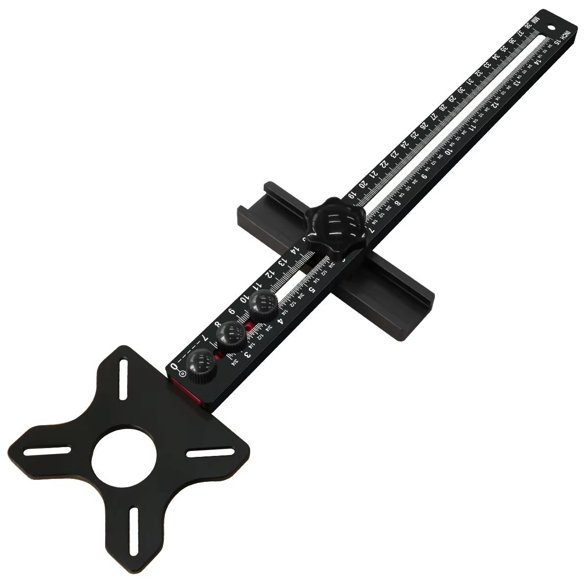 

3 in 1 Aluminum Router Milling Groove Bracket, Combination of MM & IN Woodworking Cutting and Milling Circular Auxiliary Tool 1pc