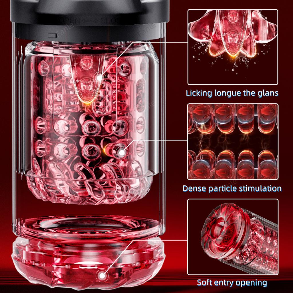 Male Automatic Masturbator Cup Thrusting Heating Rotating Pussy Licking Blowjob Sucking Machines Telescopic Sex Toy For Men