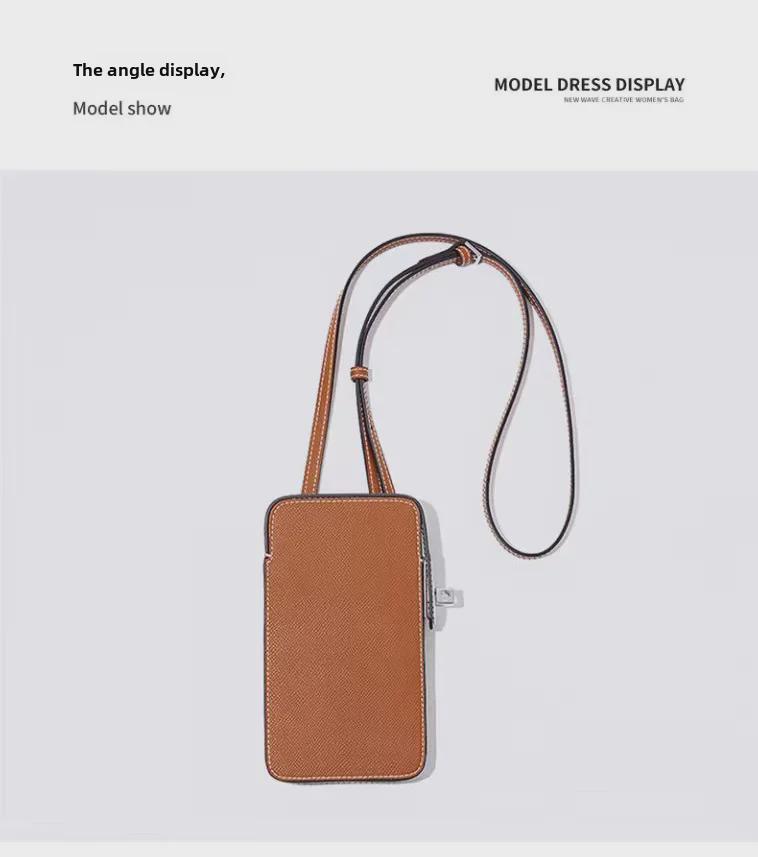 Women's Genuine Leather Palm Pattern Mini Crossbody Phone Bag