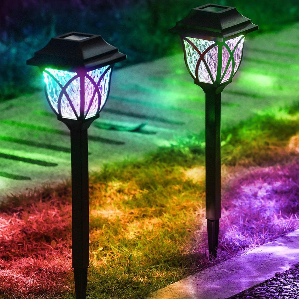 2Pcs Garden Solar Lamp Outdoor Waterproof Pathway Light Garden Lawn Flower Bed Yard Patio Driveway Walkway Path LED Lighting
