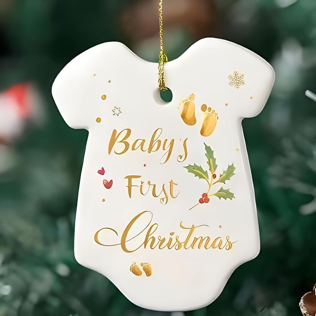 Elegant First Babys Christmas Ornament Handcrafted Acrylic For Celebrations Memorable