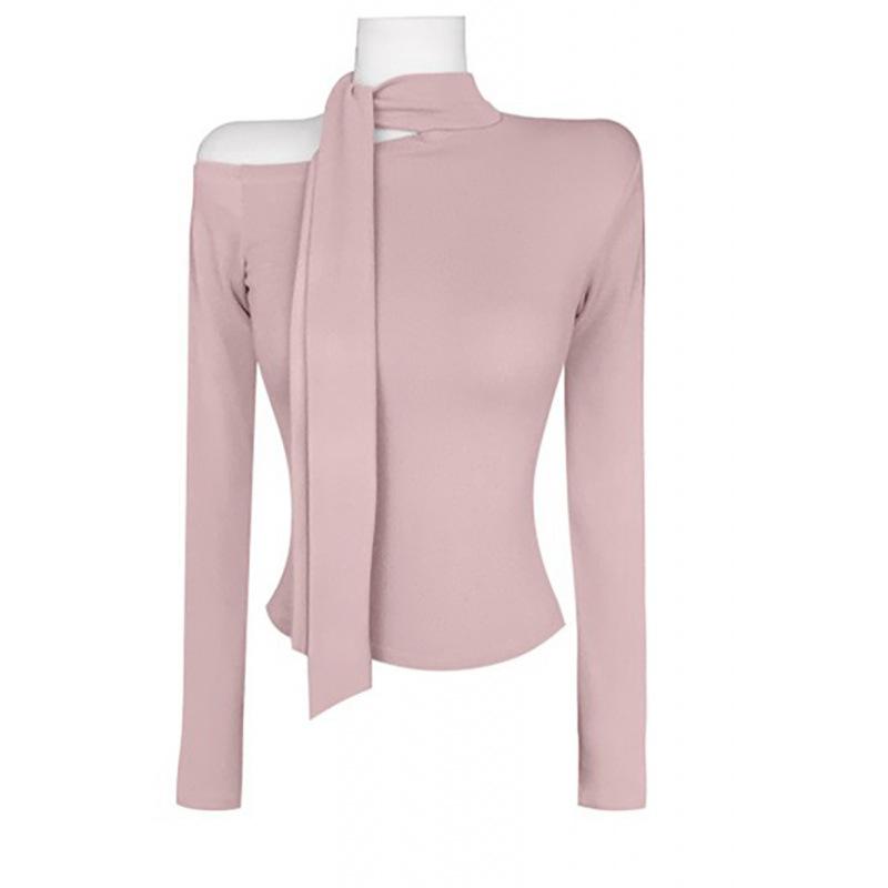 

Дондэмун Нежно-розовая кружевная футболка с воротником-стойкой и длинным рукавом One Size розовый