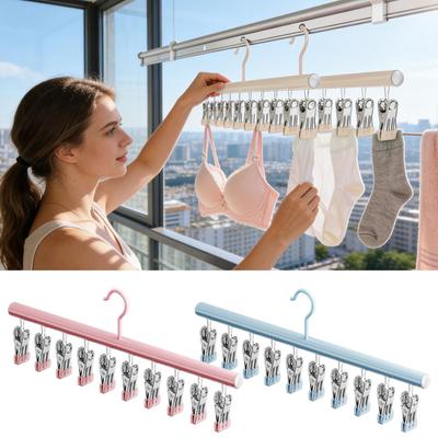 Hangers Pants Stainless Steel Space Saving Closet Organizer With 10 Clips For Jean Skirt Sock Scarf Home Bedroom Closet Wardrobe