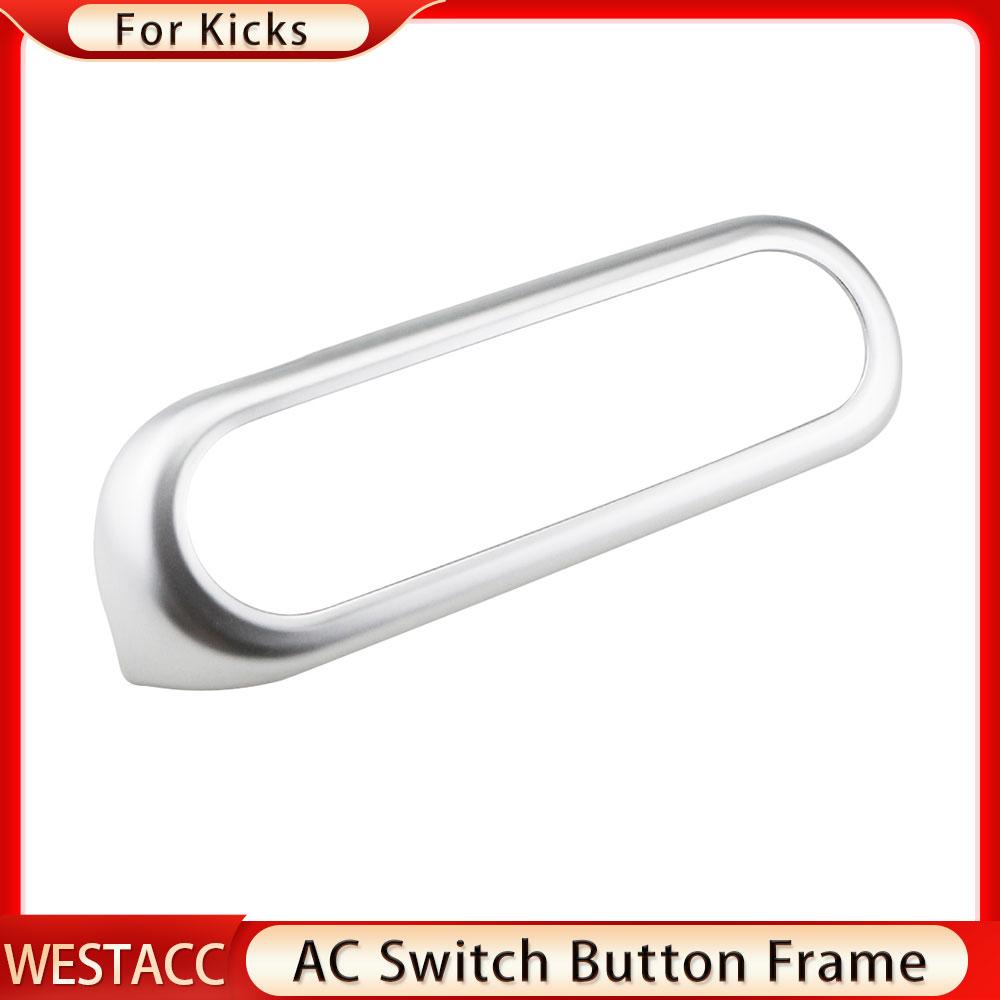 ABS cromat central aer condiționat AC comutator buton panou cadru ornamente autocolant pentru Nissan Kicks 2017 - 