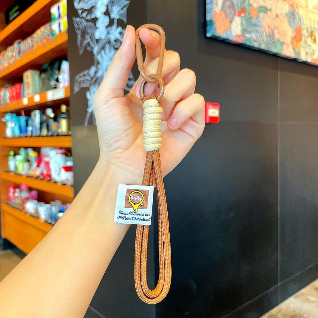 Hand Woven Umbrella Double Rope Nylon Rope Keychain Hiking Buckle for DIY Making Bag Pendant Keychain Charm