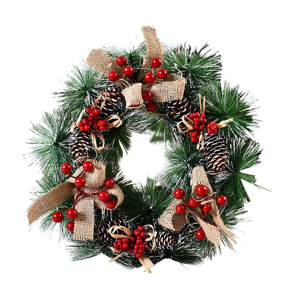 Stunning Wall Hanging Christmas Wreath With White Ornaments And Red Berries For Festive Decor
