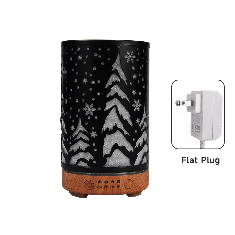 Ultrasonic Air Humidifier 100ml Timing Function Aroma Diffuser Hollowed-out Tree Humidifier Room Scent Diffuser with LED Lights