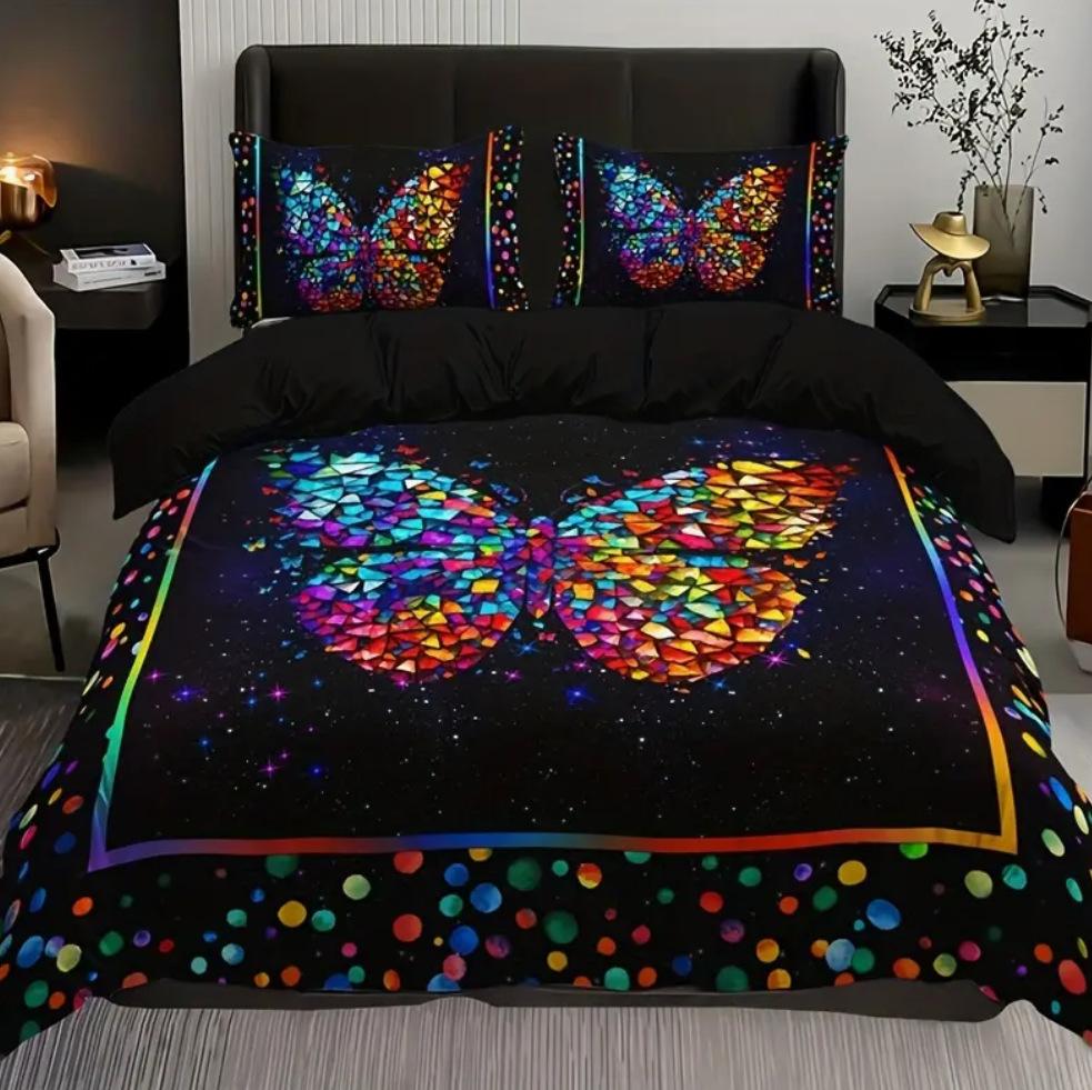 

Трехпредметный комплект постельного белья с 3D цифровой печатью «Бабочки», домашний текстиль, трехпредметный набор 70 * 133 two-piece set