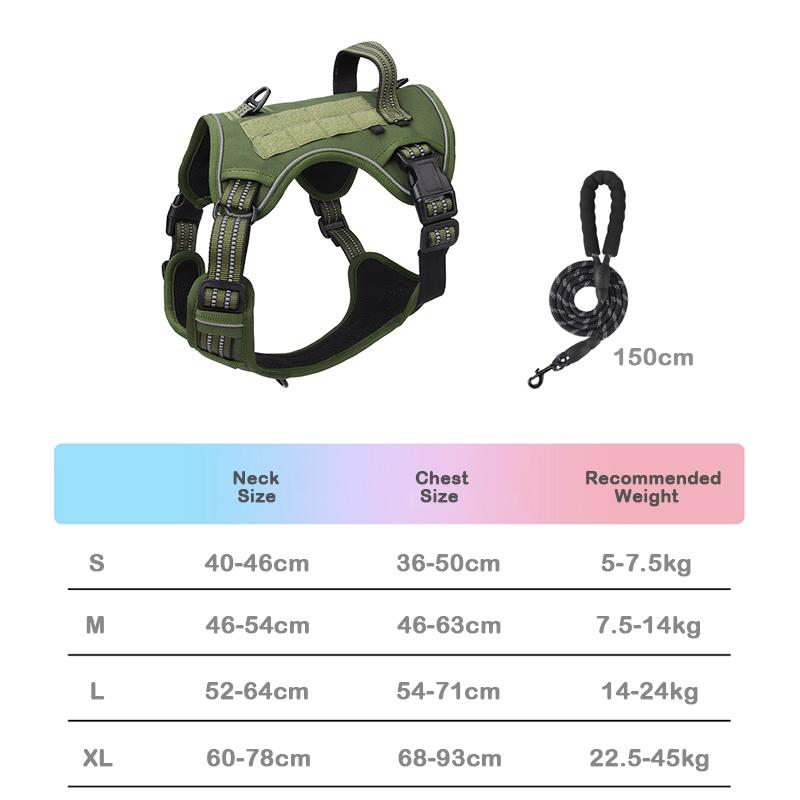 Heavy Duty Tactical Harness for Large Dogs Tactical Military Vest Multi-Functional Adjustable Pet Explosion Proof Training Vest