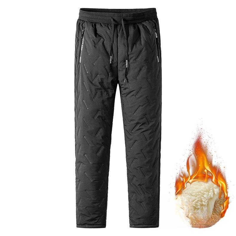 Plus Size 6XL Men's Sherpa Lined Pants Winter Thermal Fleece Trousers For Man Loose Straight Leg Unisex Casual Warm Trousers