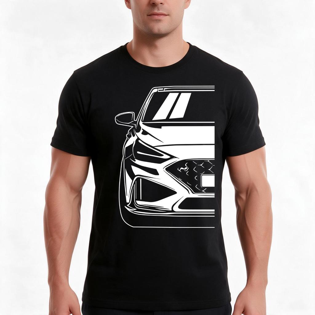 Car Illustration of a iN i TShirt Summer Casual Cotton Tee Oversized Streetwear Tops Vintage Graphic Print Cotton