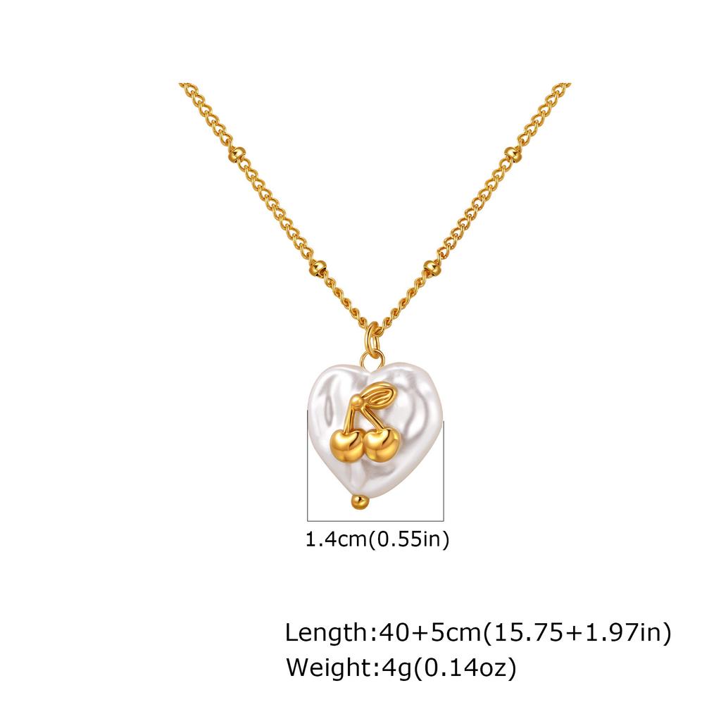 Wind Elegant Temperament Women'S Necklace, Stainless Steel Bead Chain Irregular Pearl Pendant Necklace Nc-2359