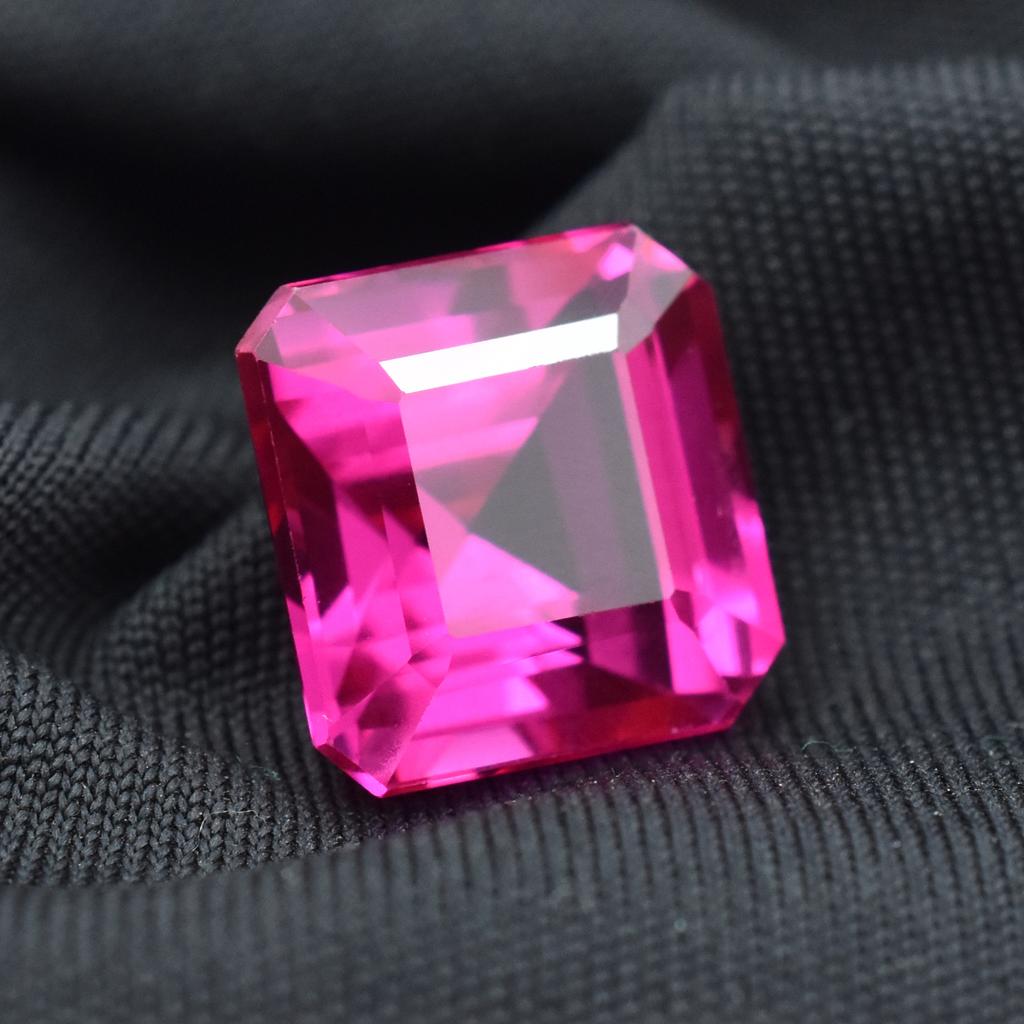 Natural Pink Ruby Loose Gemstone Square Cut 13.95 Ct for Jewelry Making and Gem Collections