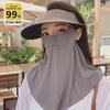 Maschera Solare da Donna in Seta Ghiaccio con Protezione UV per il Viso Completo e Copertura del Collo