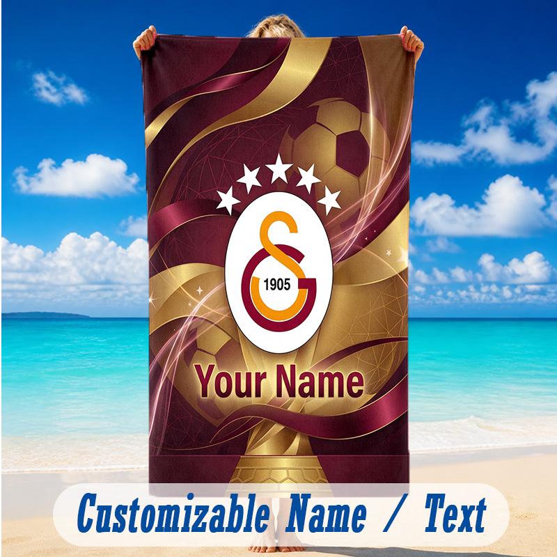 Beach Towel Custom Name Text, Quick Dry Large Towel For Beach HomeGalatasaray FC