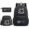 One Piece Anime Rucksack für Schüler Outdoor Campus Schultasche mit Federmäppchen Digitaldruck